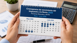 Cronograma de vencimiento de la Renta 2025 para personas naturales y MYPE según último dígito del RUC