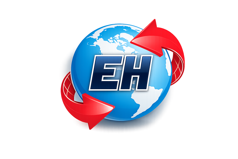 Logotipo con globos y flechas rojas