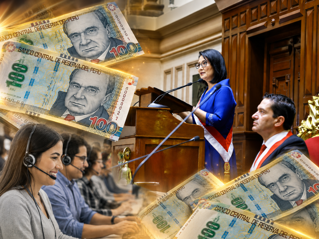 Aumento del sueldo mínimo a 1300 soles en Perú
