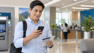 Trabajador consultando el depósito de CTS noviembre 2026 en una entidad financiera